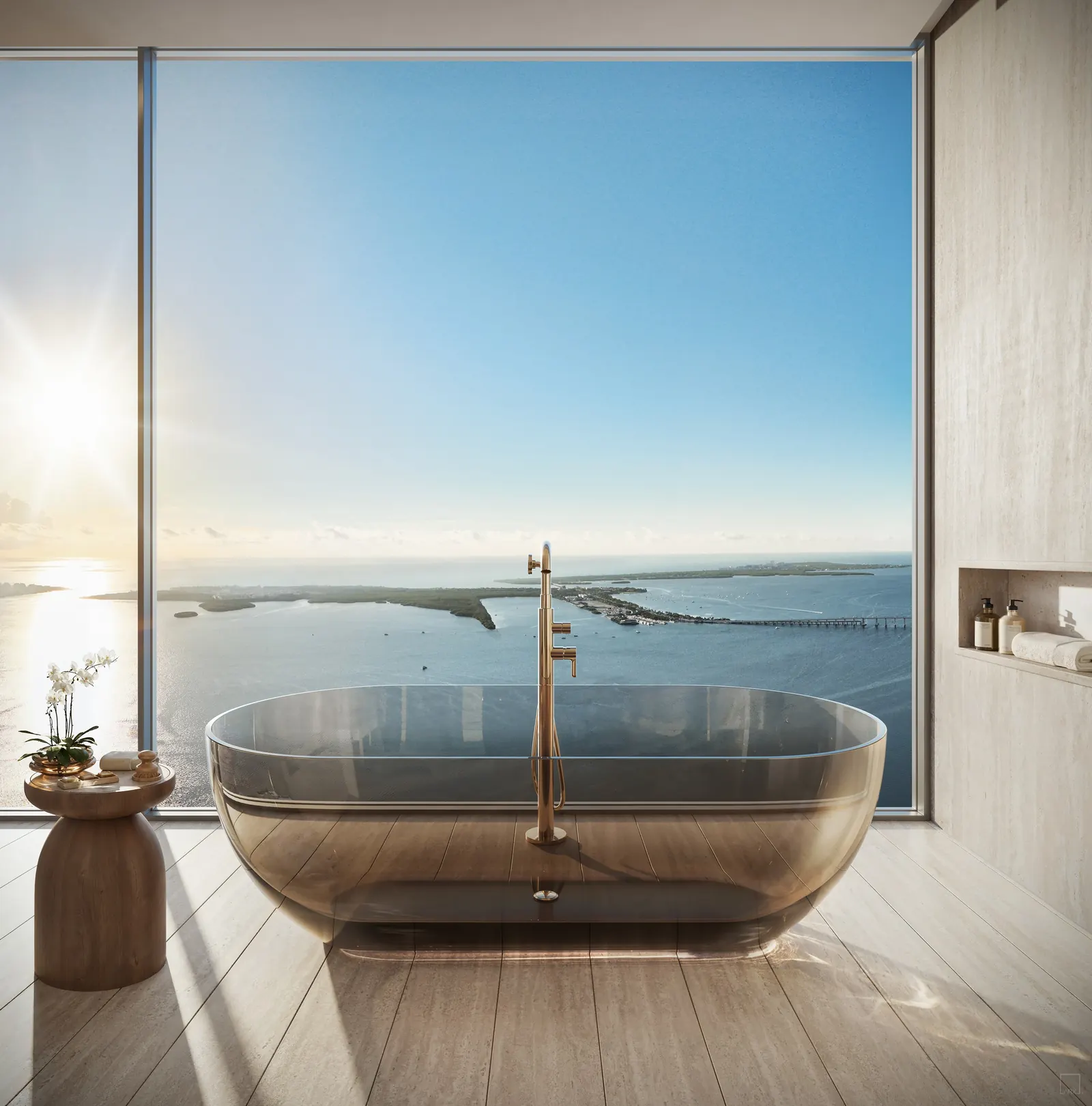 619 Brickell by Nobu · Foster + Partners &mdash; Primary bathroom