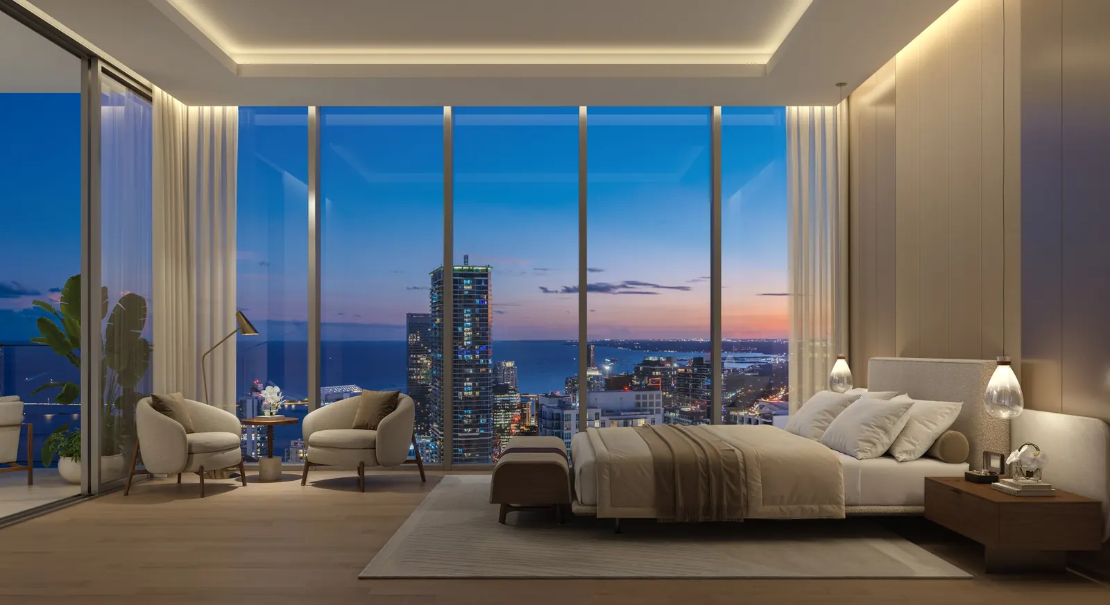 619 Brickell by Nobu · Foster + Partners &mdash; Primary bedroom
