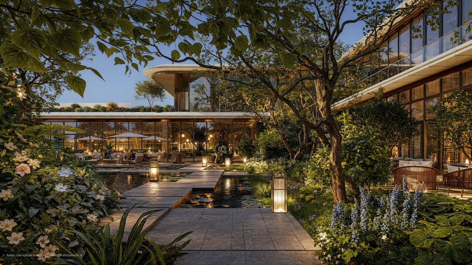 Gardens at night
