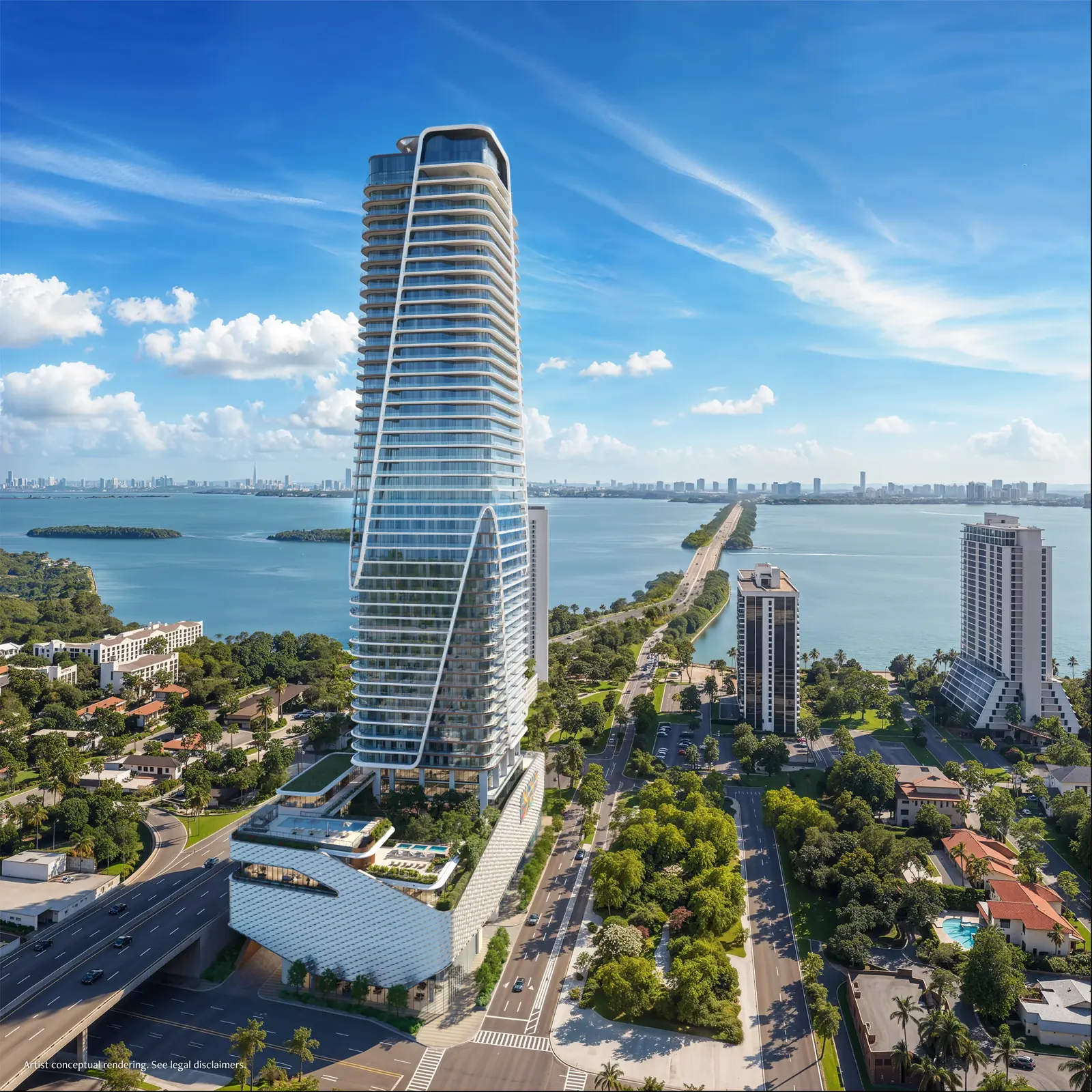 Anantara Residences Miami tower over Biscayne Bay