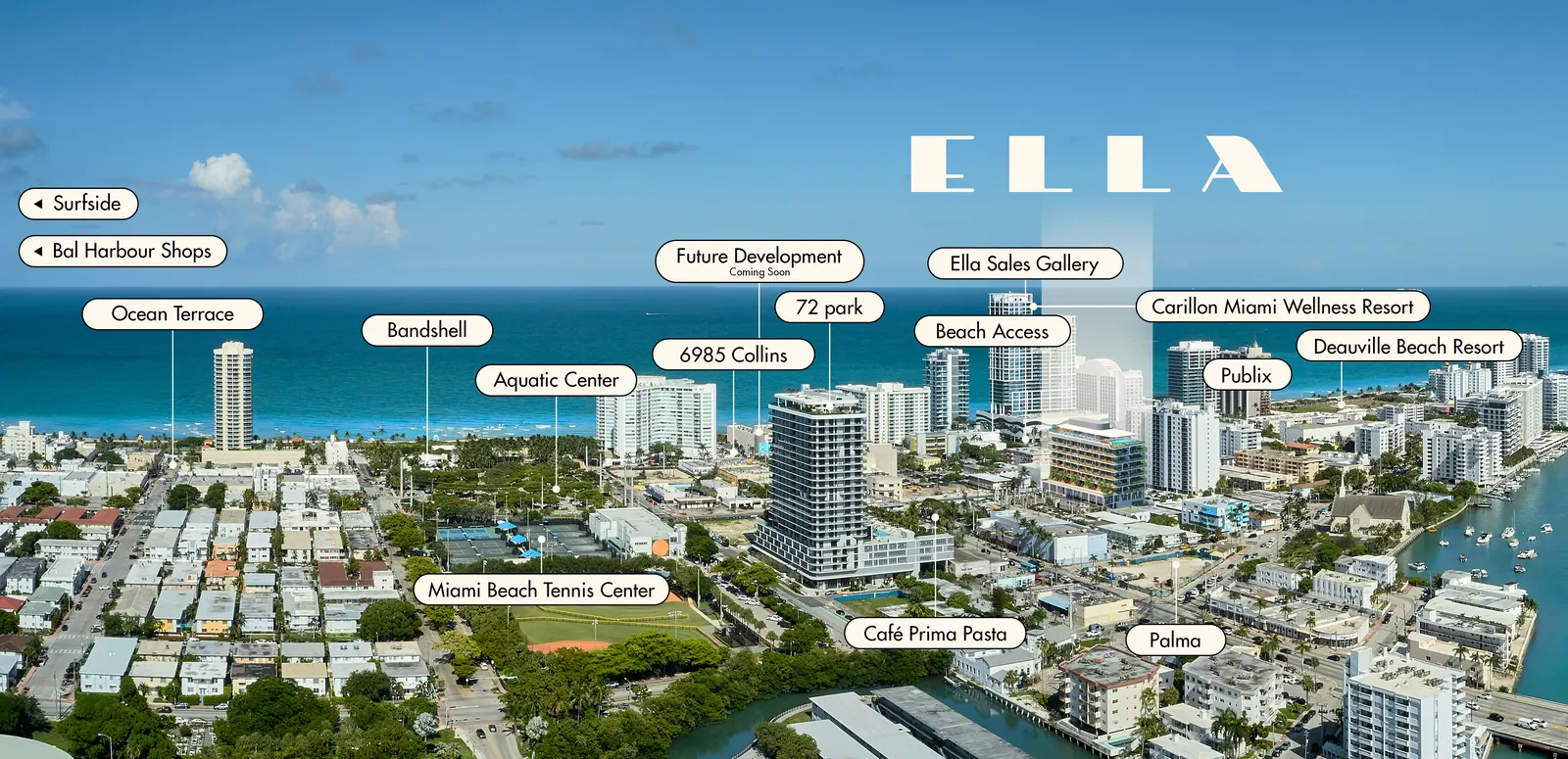 Mapa a&eacute;reo Ella Miami Beach